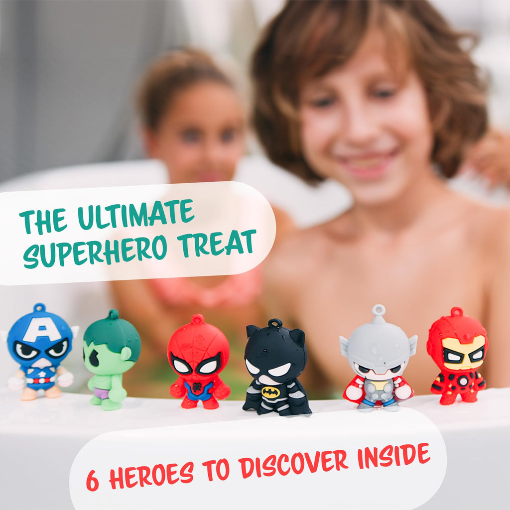 Cosmetics Stories superhero toy keychains close up