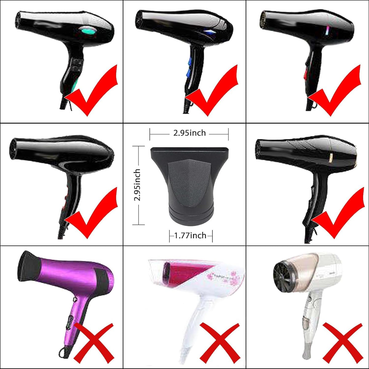 Packaging and contents view of the FOMIYES hair dryer styling accessory kit.