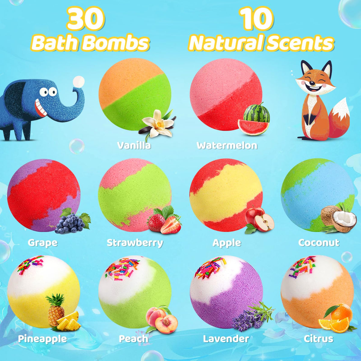 Children enjoying a bubble bath with colorful fizzing balls