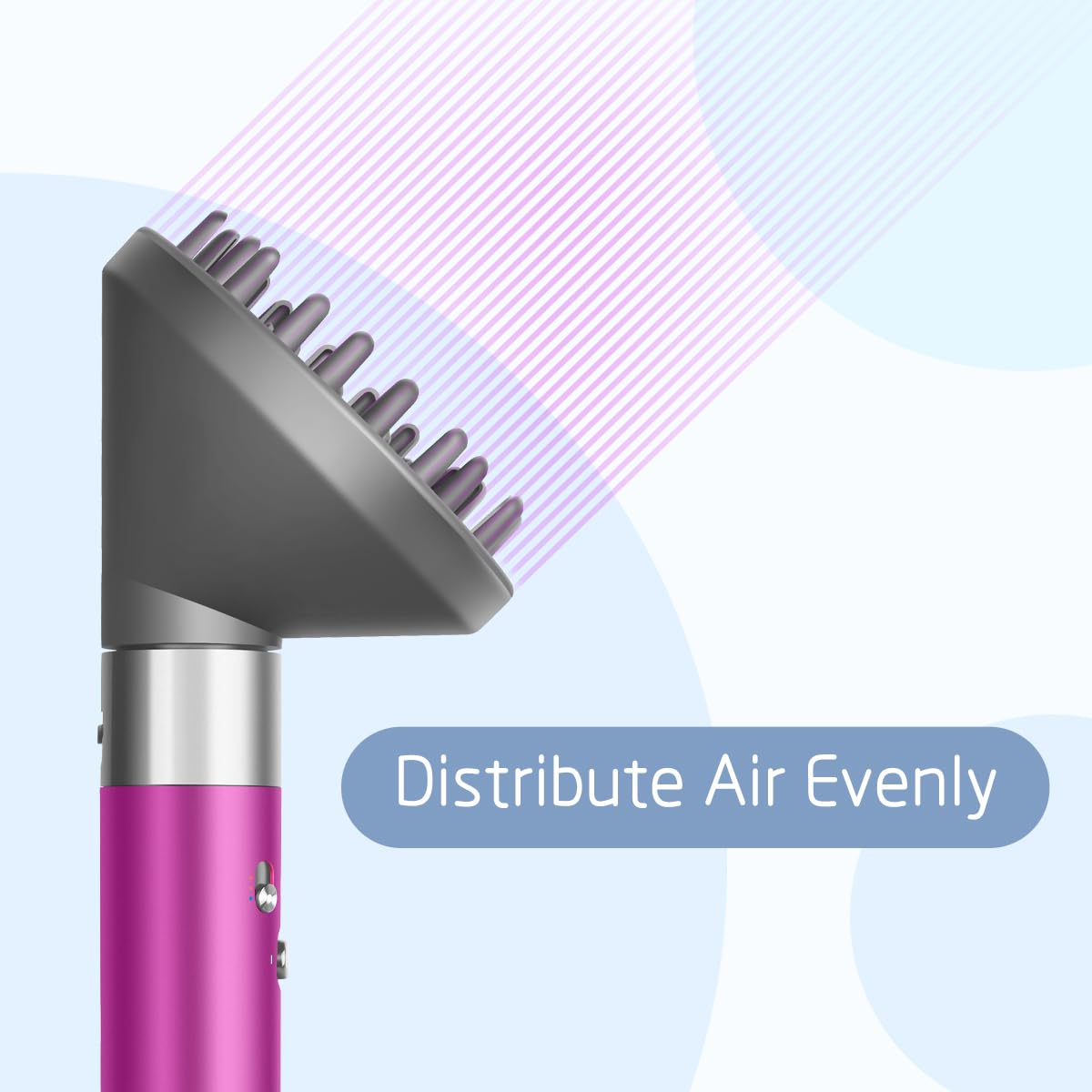 Side profile of Funteck diffuser attachment for hair dryers