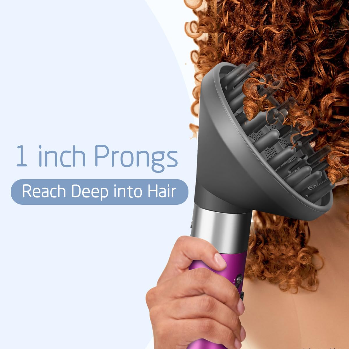 Funteck hair dryer accessory connected to a dryer