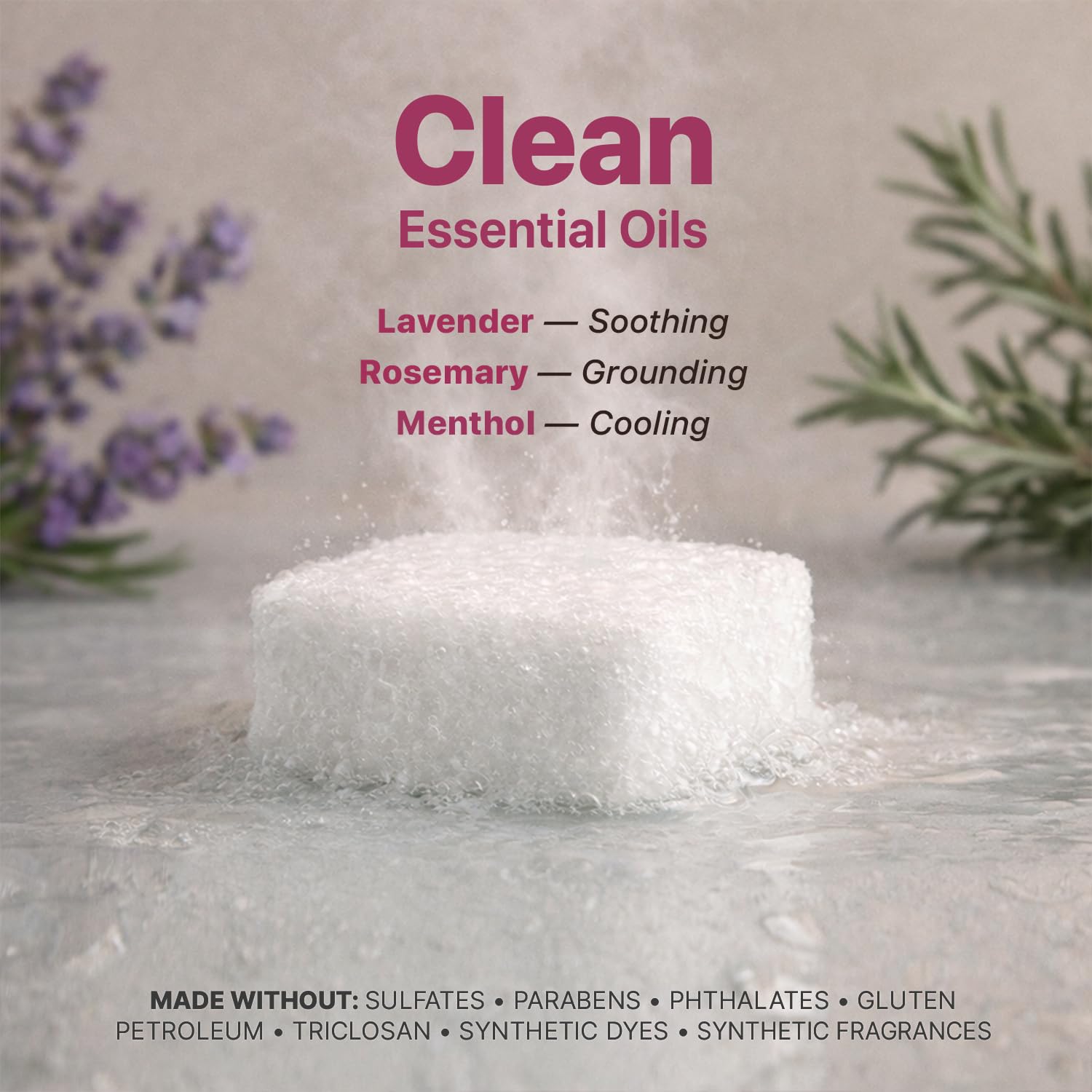 Close up of large shower tablets designed for adult aromatherapy routines