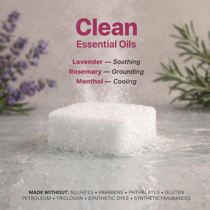 Close up of large shower tablets designed for adult aromatherapy routines