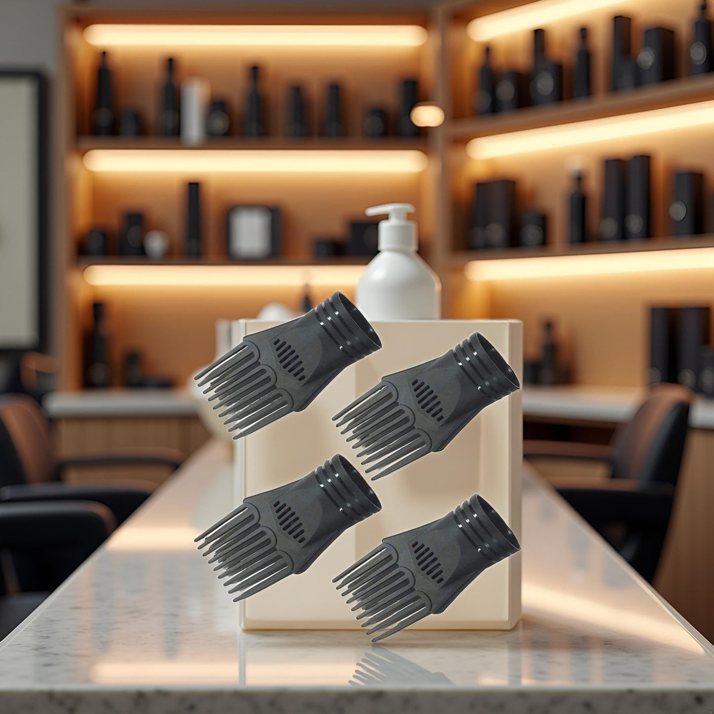 Four piece blow dryer attachment set for professional results