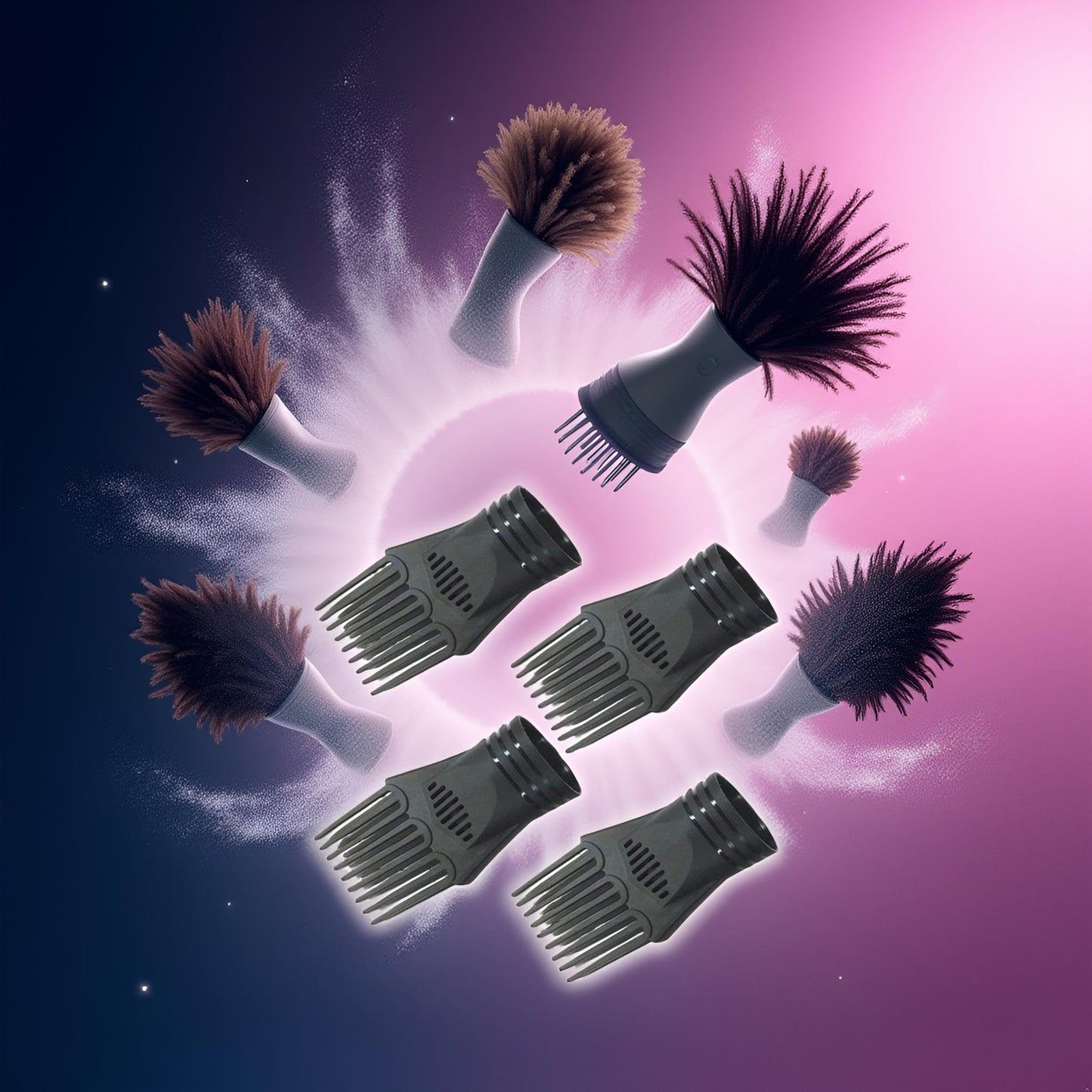 Close up of Jinshining hair dryer comb teeth design
