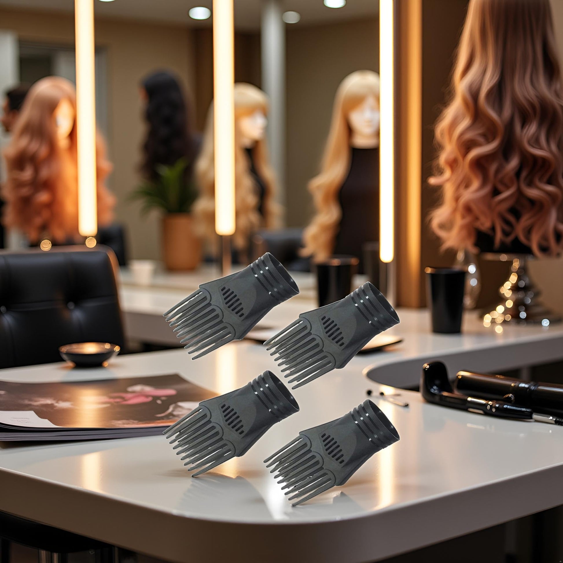 Black hair dryer comb nozzle attachment for natural hair