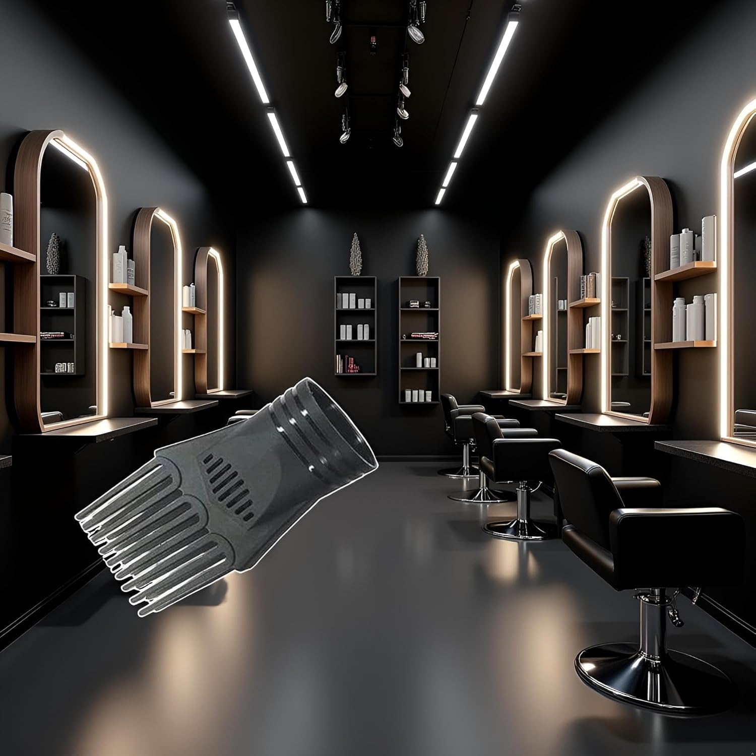Professional styling demonstration using Goudogedc comb nozzle