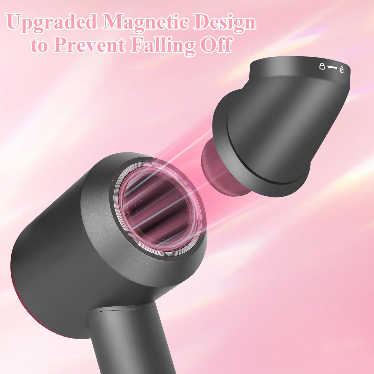 Gold conical barrel attachment for hair dryer styling
