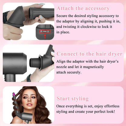 Professional hair styling tool attachment for Dyson dryers