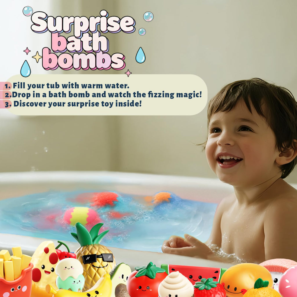 Demonstration of a Zippytots bath bomb fizzing actively in bathtub water.