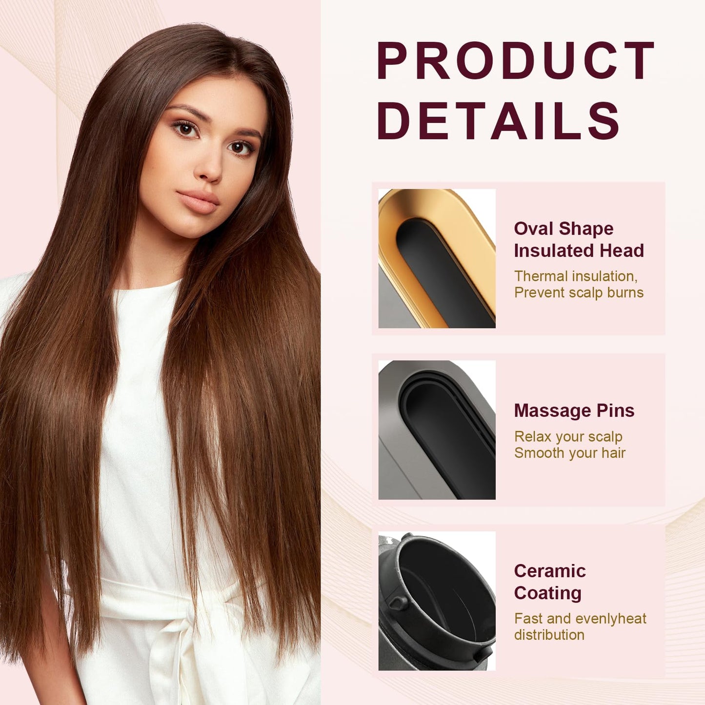 Side profile of Ewigpower pre-styling accessory for hair care