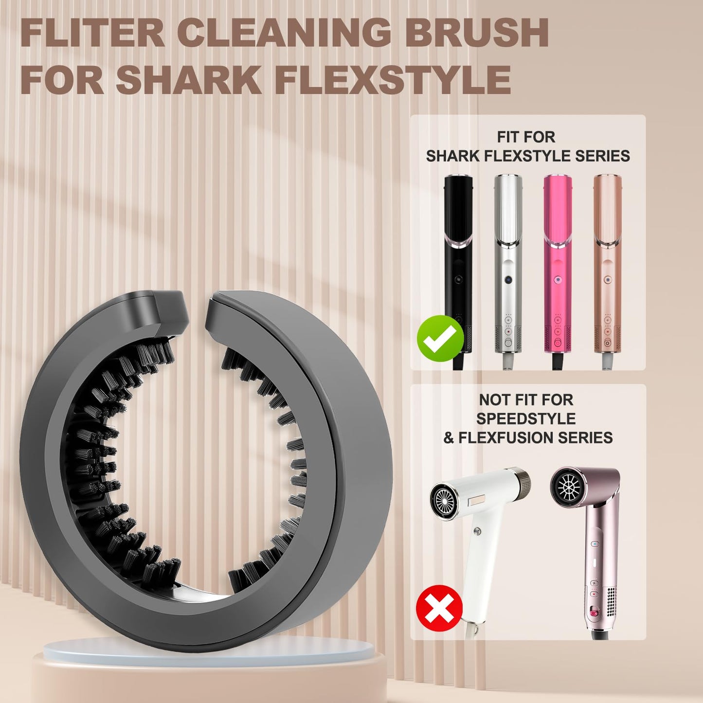 Close up of Shark Flexstyle filter cleaning brush attachment