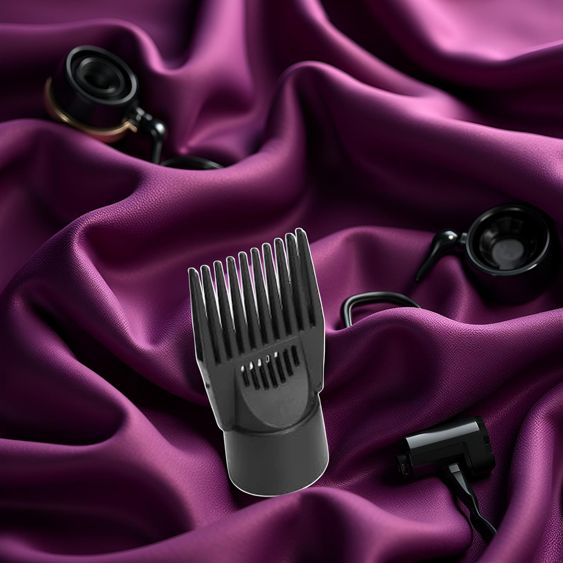 Heat-resistant hair styling tool attachment in black