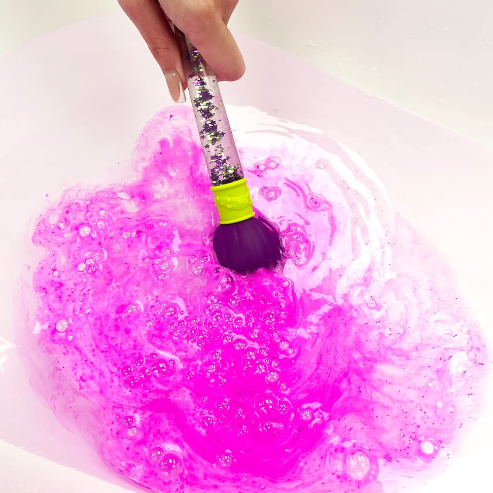 Zimpli Kids Baff Bombz Magic Brush set contents laid out including brush handle and mini fizzers