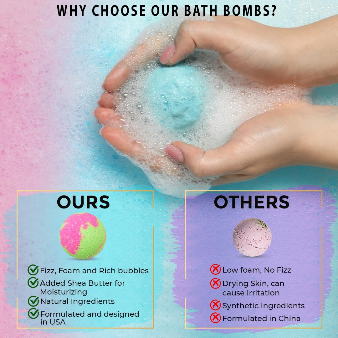 Relaxing home spa setup showing the premium USA imported bath bomb collection ready for a stress relief soaking session.