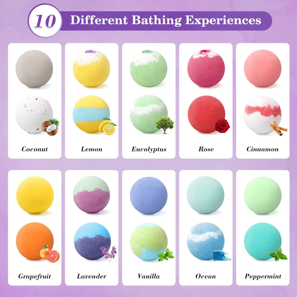 CalmNFiz 20 pieces natural aromatherapy bath fizzies assortment