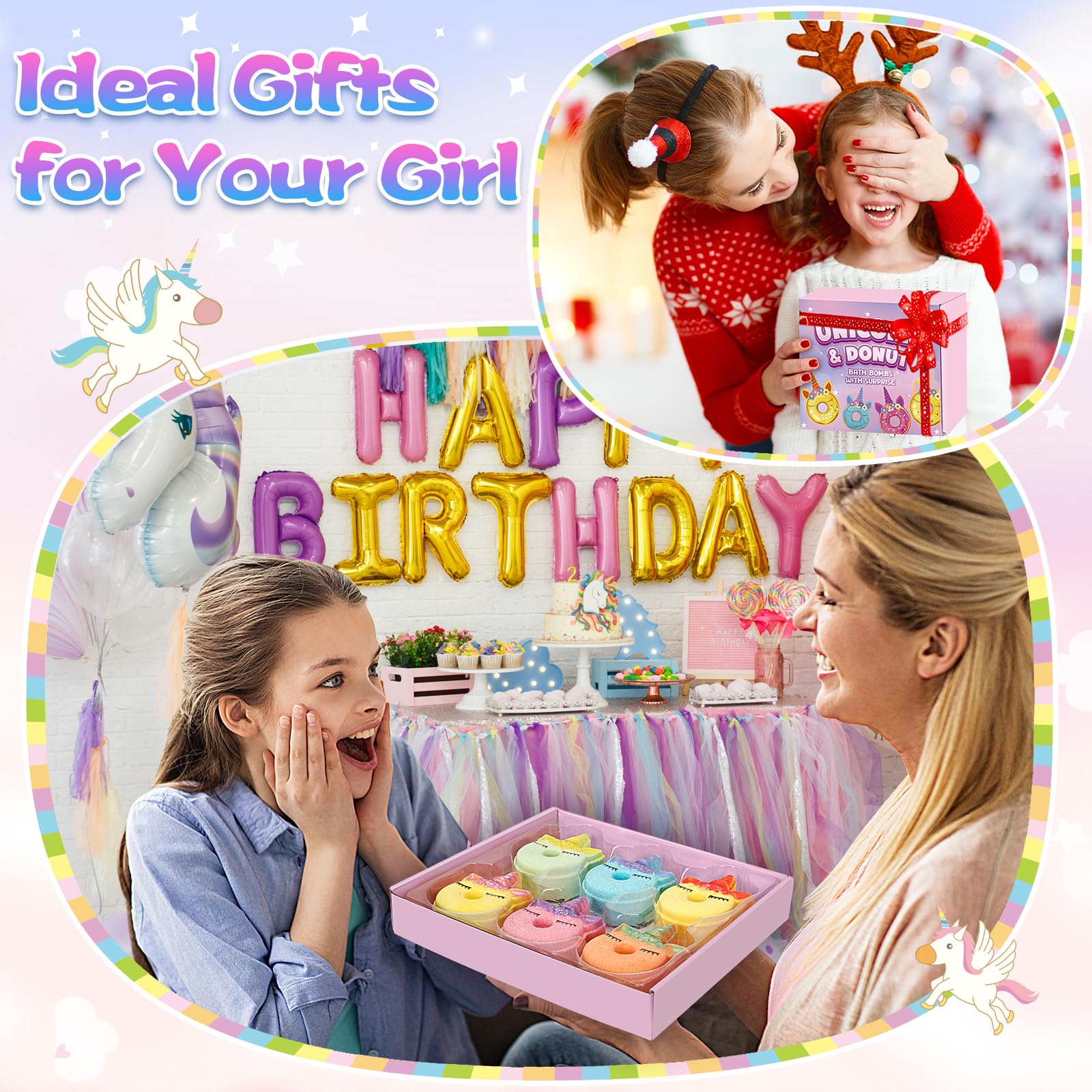 Exciting gift set packaging of children personal care items for birthdays