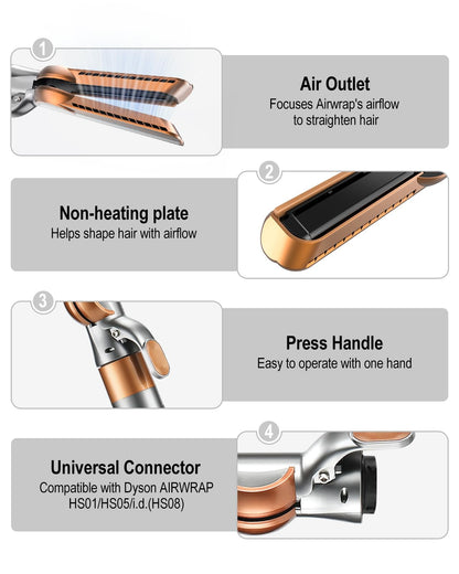 Texovyrax airflow attachment angled view for Dyson styler