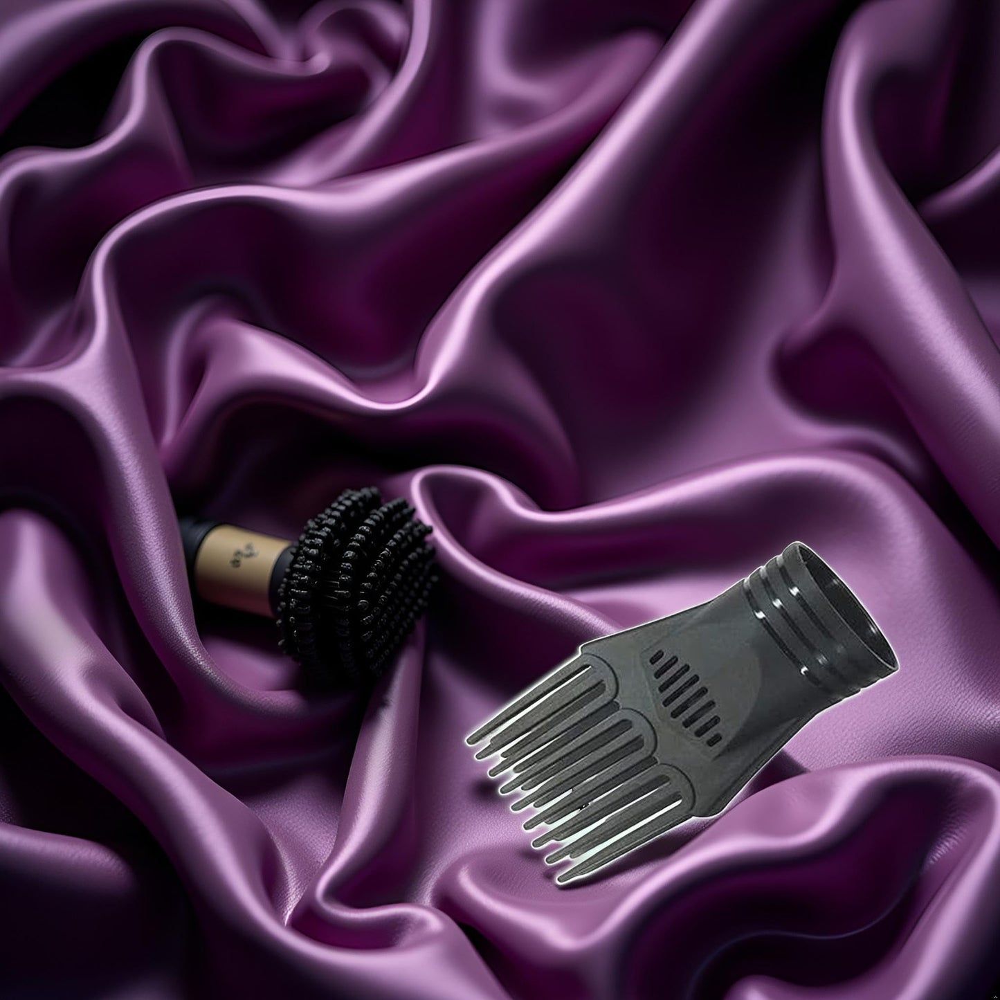 Heat resistant plastic comb attachment for curly hair styling