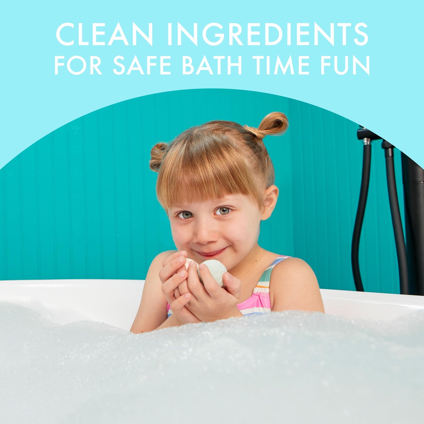 Natural origin kids bath droplets showing individual wraps