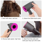 Dxyue wide tooth comb attachment side profile for hair care