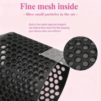 Close up of Airwrap filter mesh and cleaning brush bristles