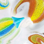 Origlam rocket shaped bath bombs showing individual multi-colored fizzers