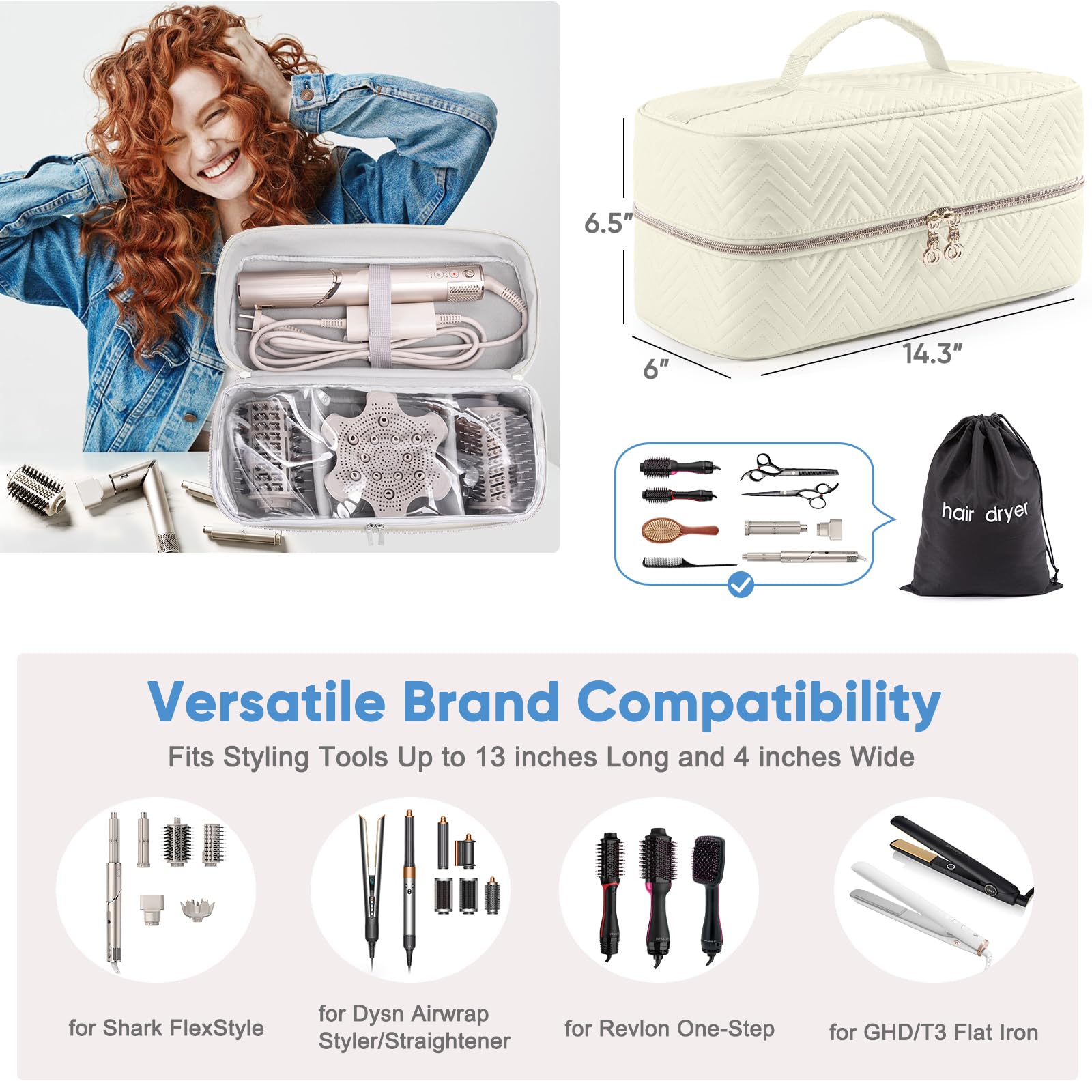 Elcupa hair dryer bag and travel case set