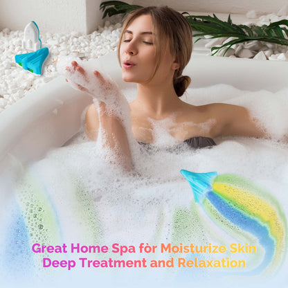 Extra large space shuttle and rocket shaped organic bath fizzers for boys