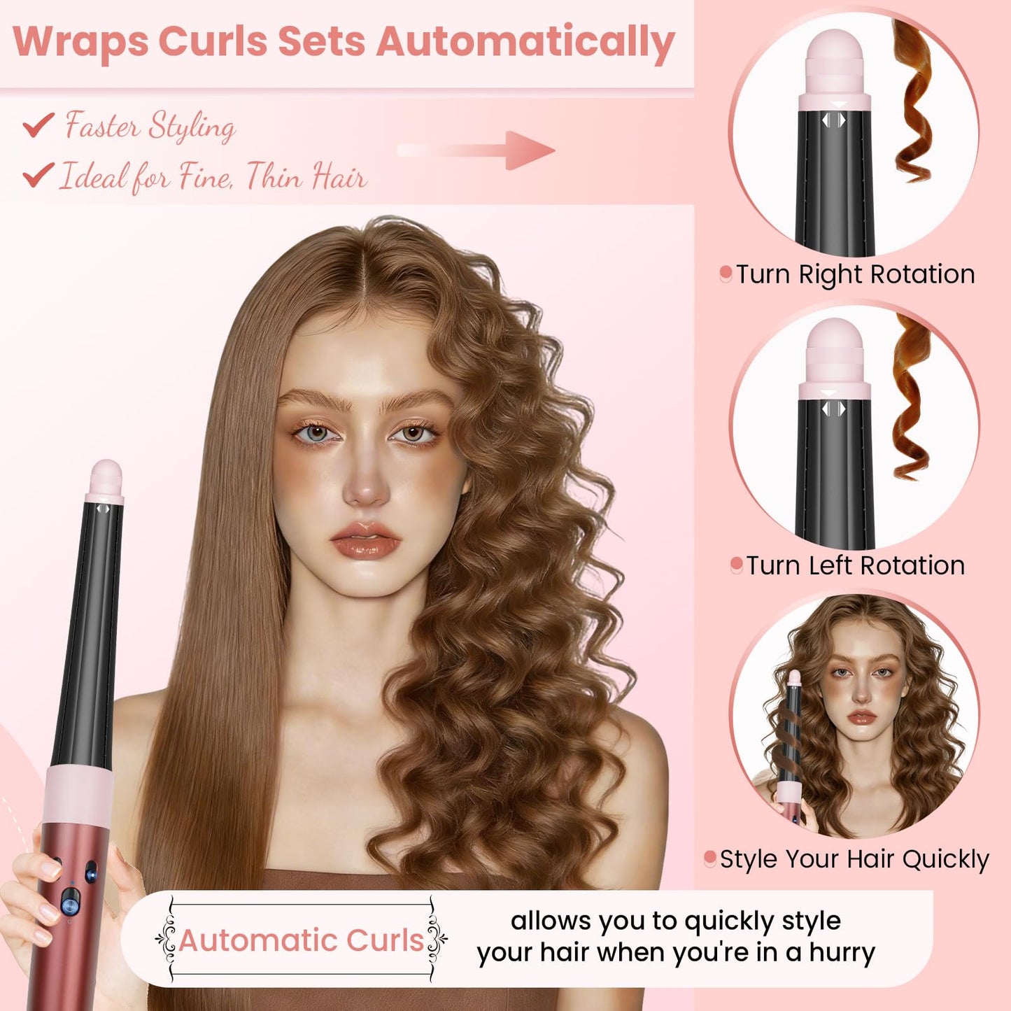 Auto-wrap curling barrel accessory for Dyson Airwrap HS05