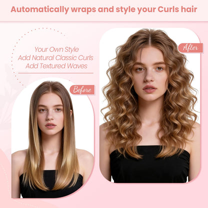 Pink conical barrel attachment for professional hair waves
