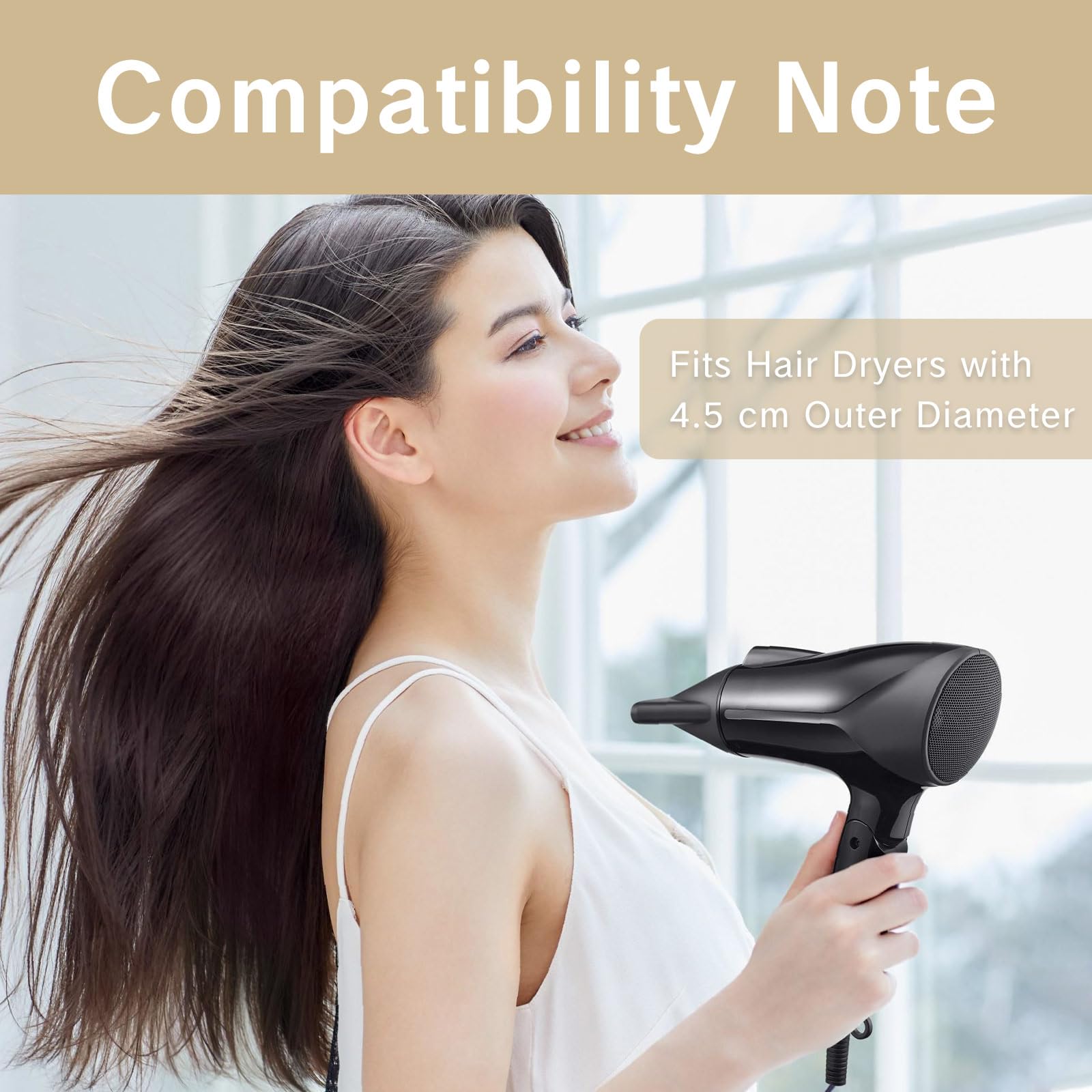 Detangling comb nozzle attachment for universal hair dryers