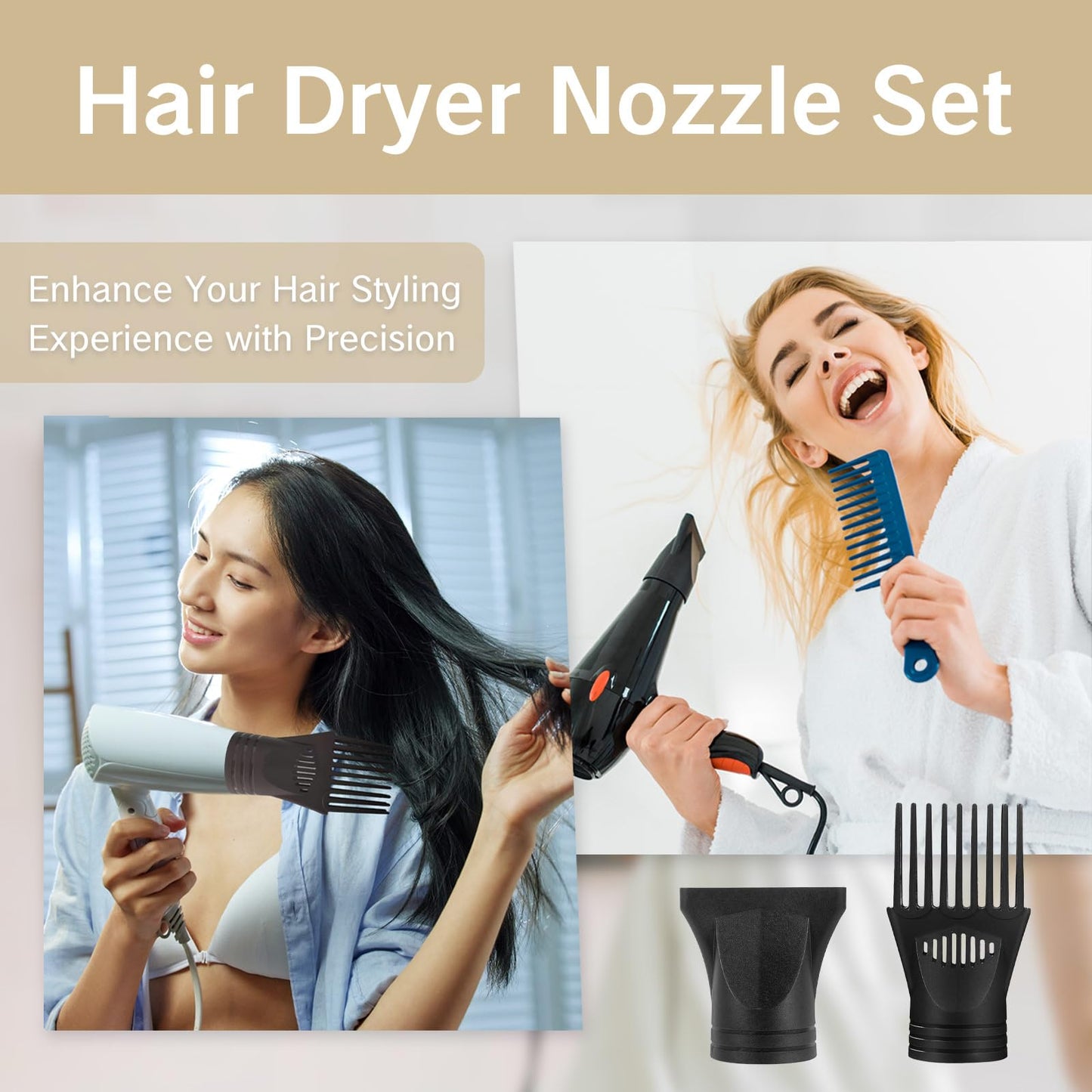 Concentrator nozzle for precise professional blow dryer styling