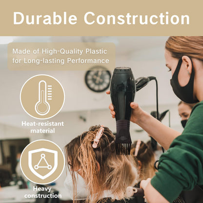 Durable heat resistant black plastic hair dryer comb accessory