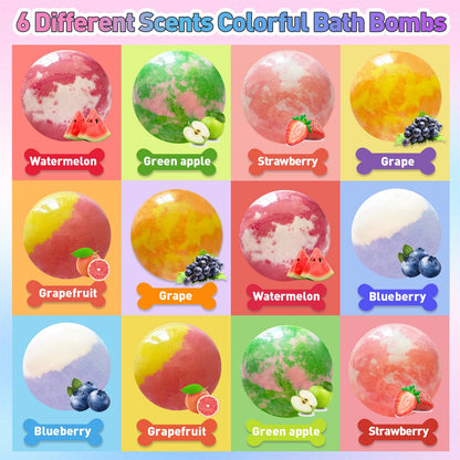 Santrela moisturizing bath bombs dissolving in water with rich colourful bubbles