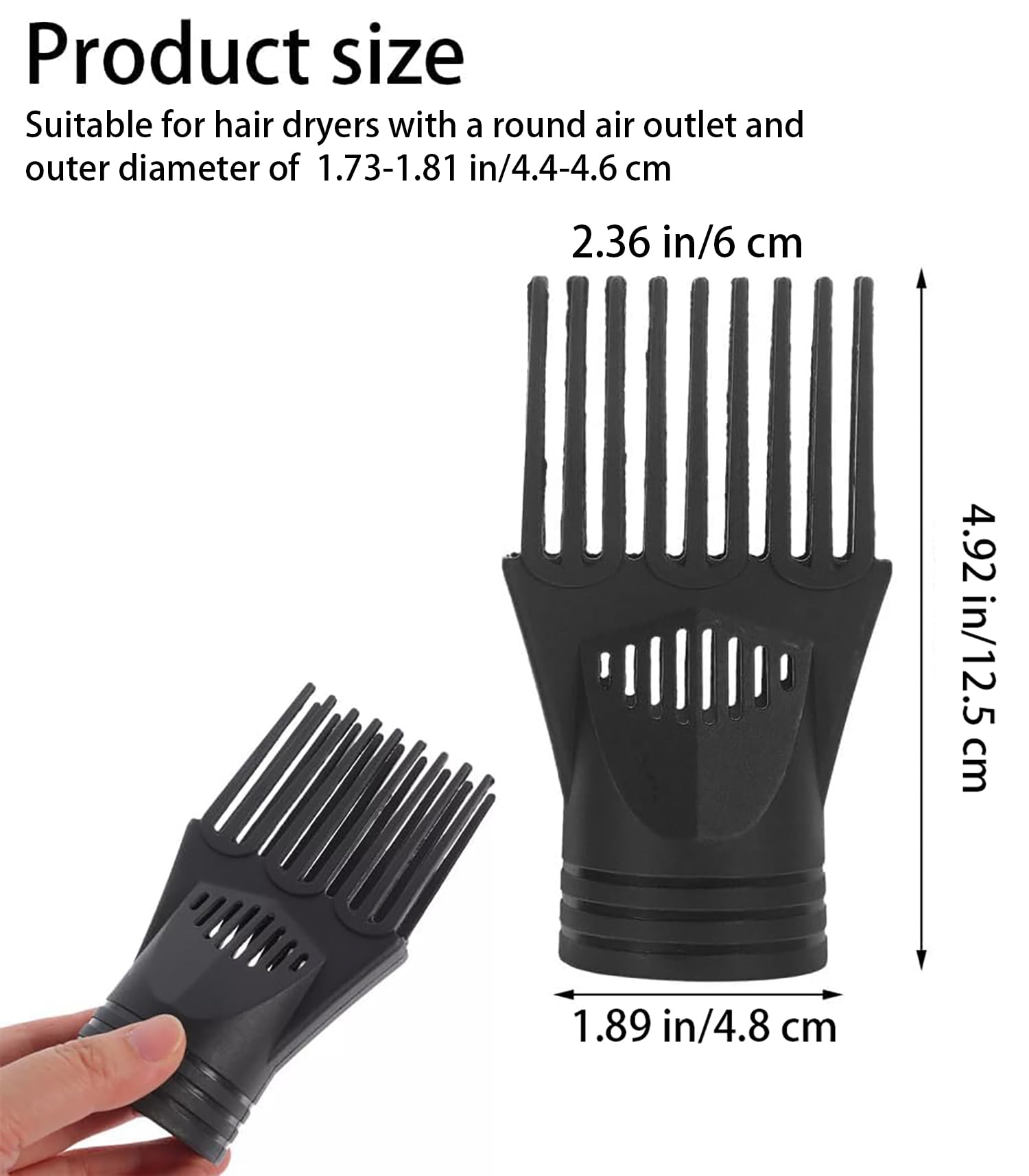 Side profile of universal salon blow dryer comb