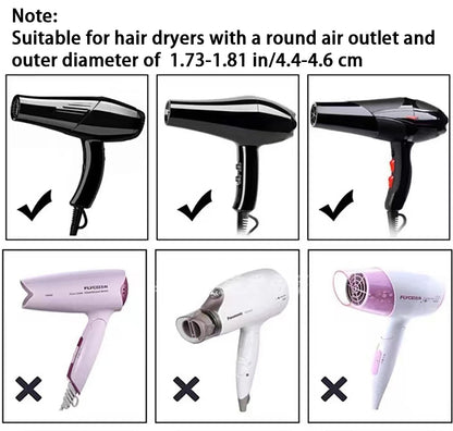 Black plastic hair dryer nozzle attachment for detangling