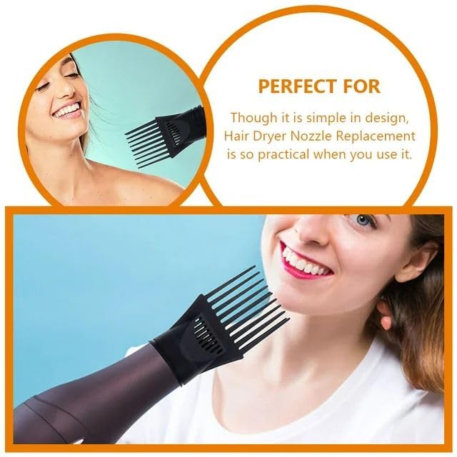 Hair dryer comb attachment showing universal fit mount