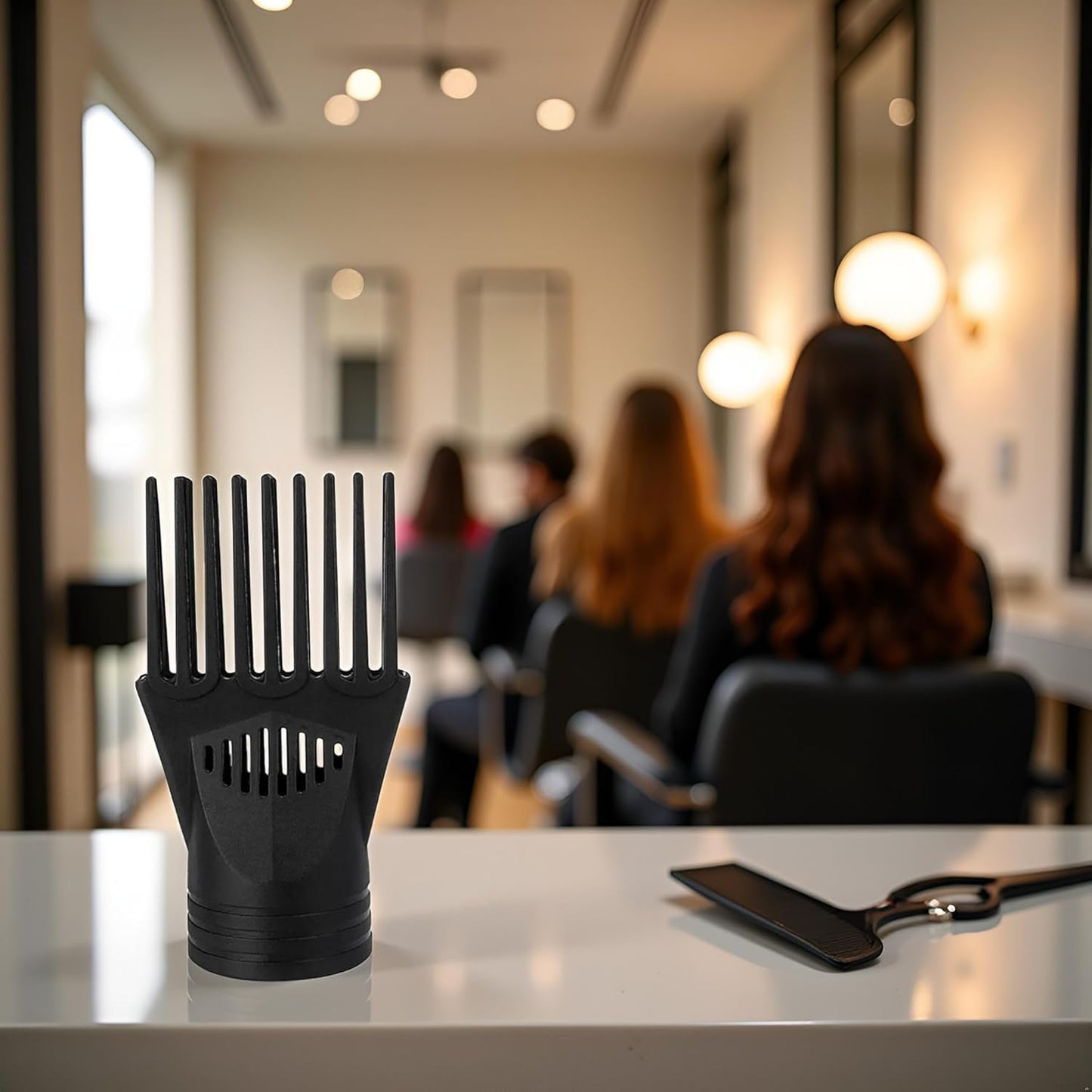 Side view of Ganpub hair dryer comb styling tool
