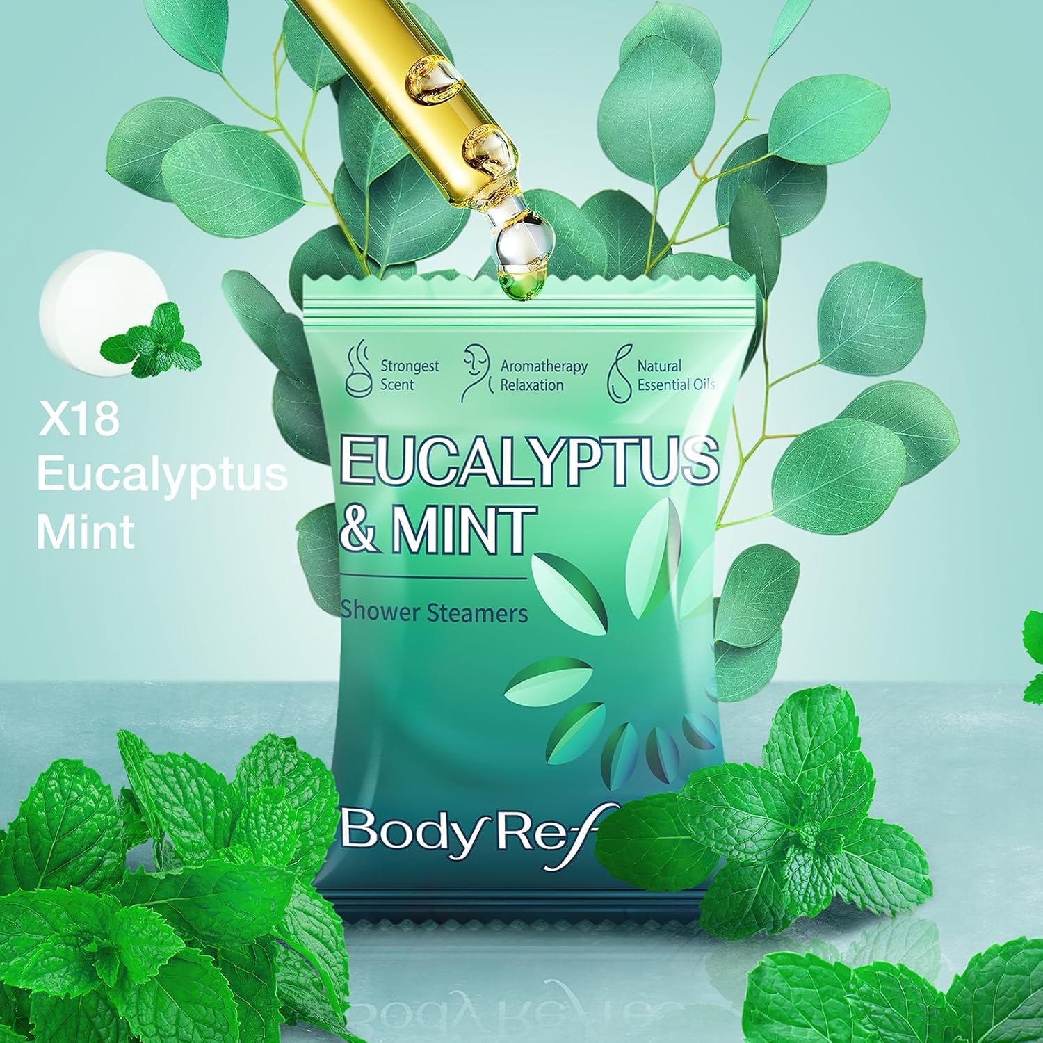 Sinus congestion relief eucalyptus vapors diffusing in a steam shower