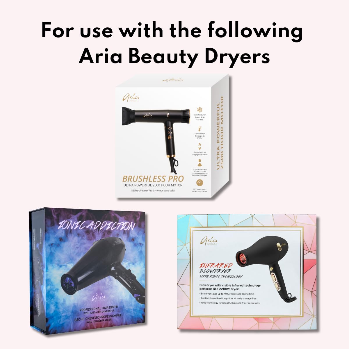 Side profile of Aria Beauty curling attachment for hair dryer