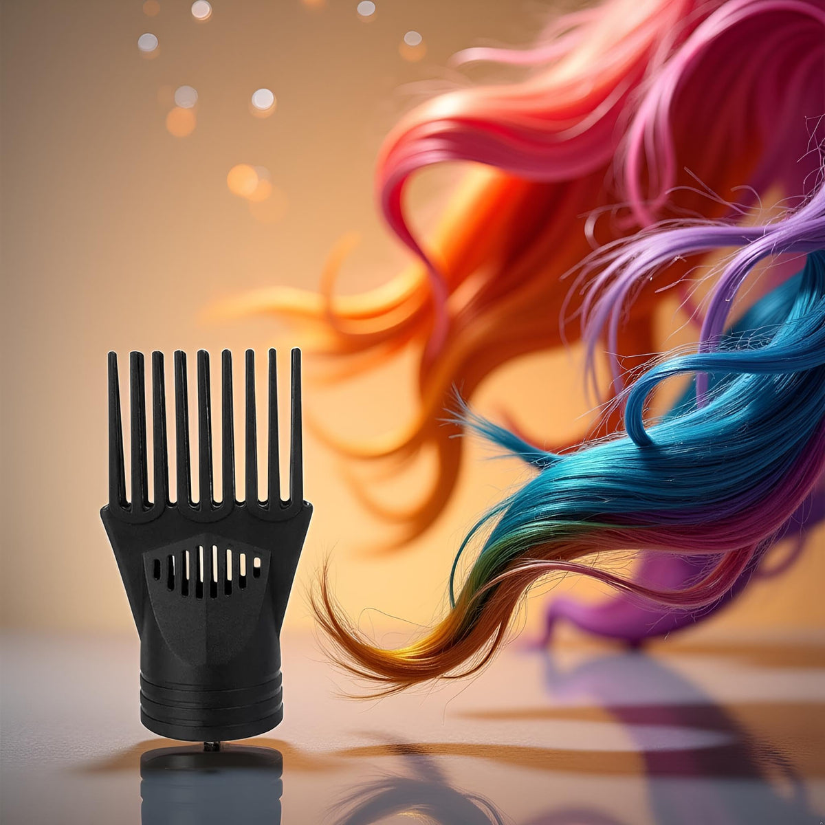 Universal blow dryer comb attachment for straightening hair