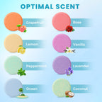 Close up of CalmNFiz aromatherapy shower tablets in packaging