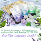 Lavender and mint shower steamers dissolving in steam