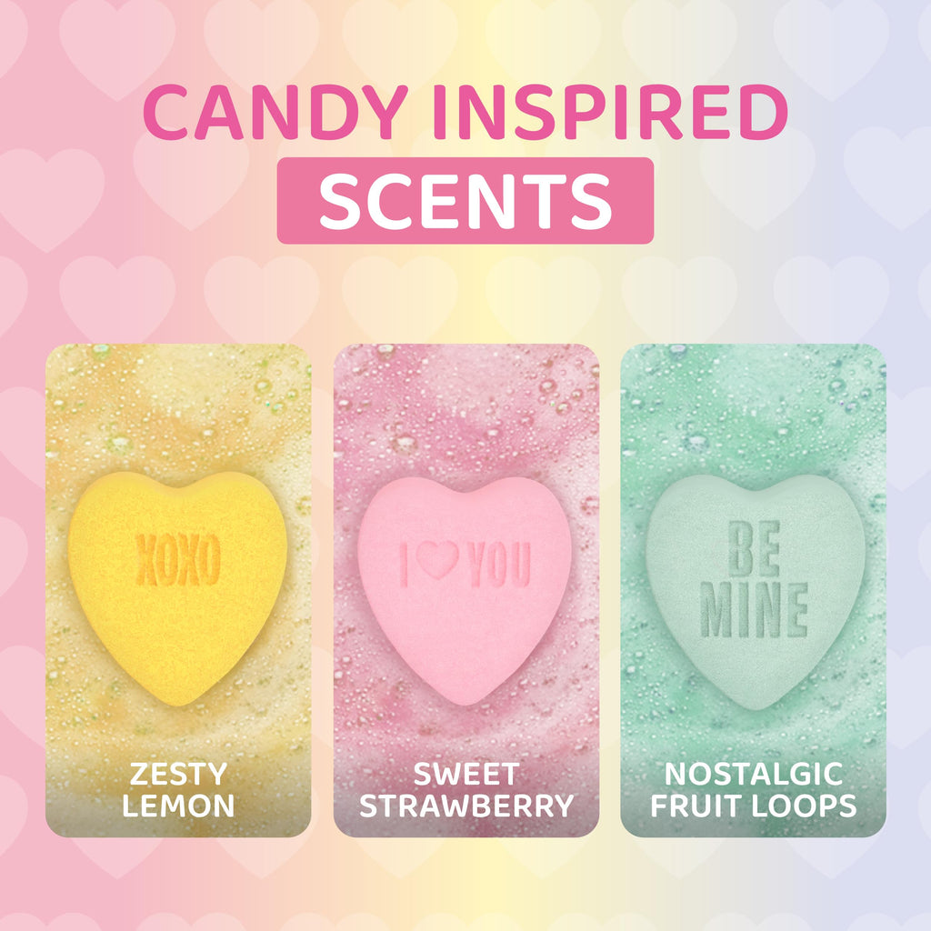 Two Sisters heart shaped bubble bath fizzies close up