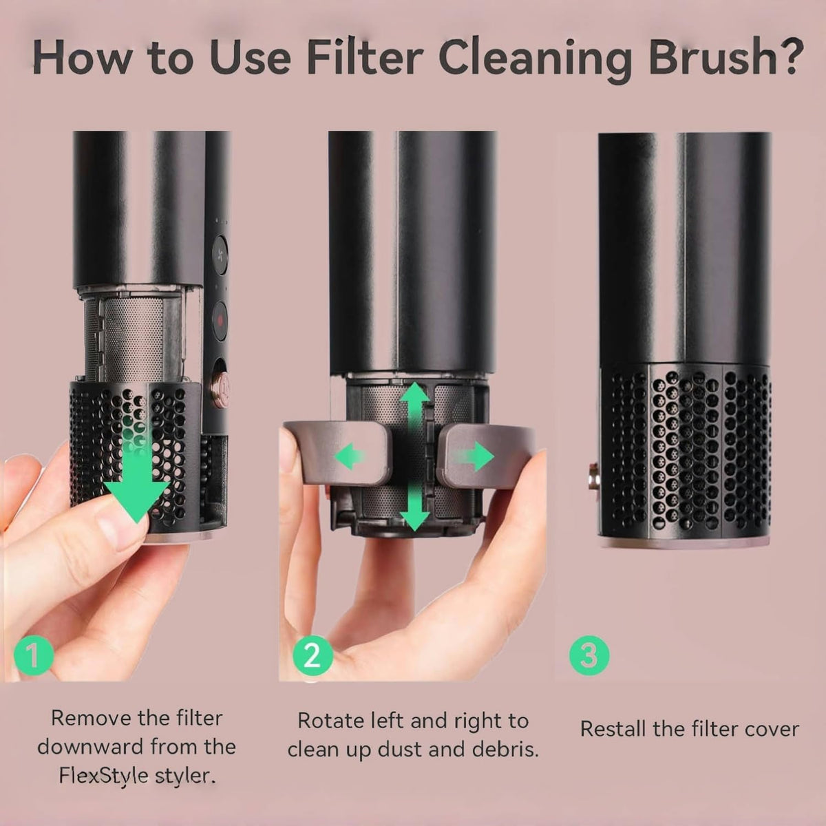Filter cleaning brush for Shark FlexStyle hair dryer
