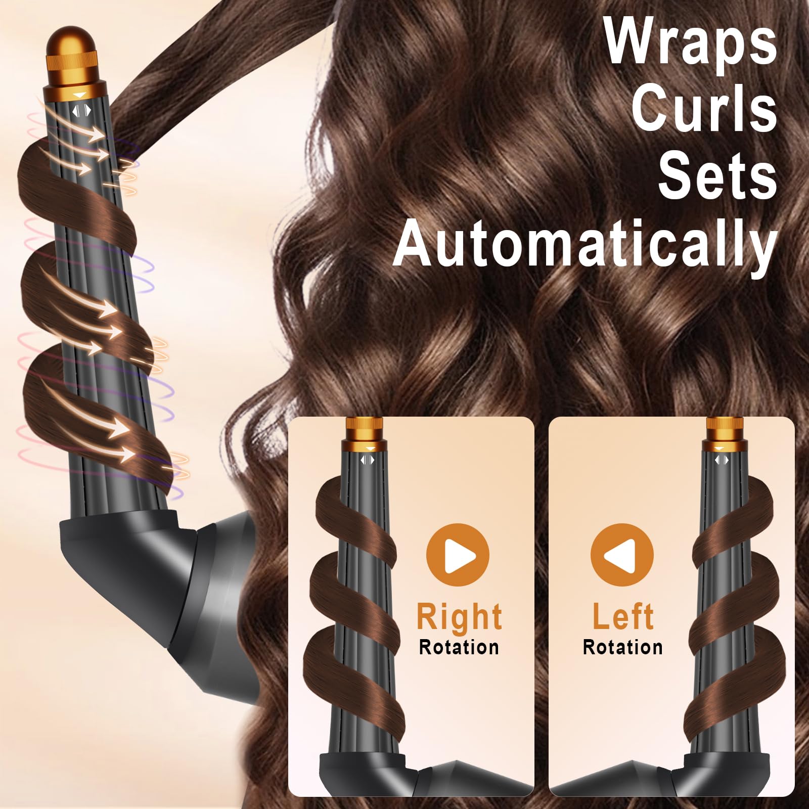 Demonstration of Puregust conical barrel creating waves on hair