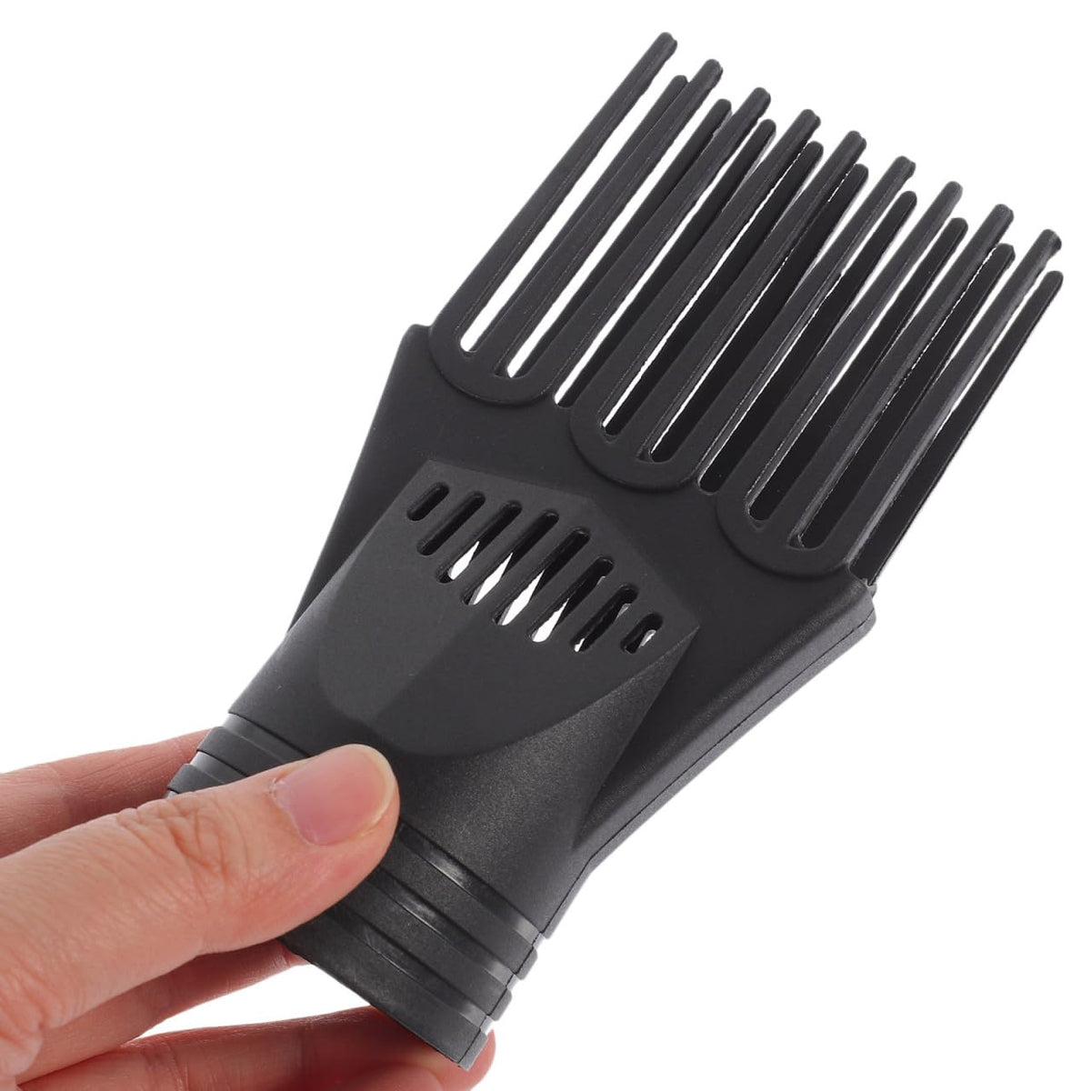 Top down view of professional salon hair dryer comb set