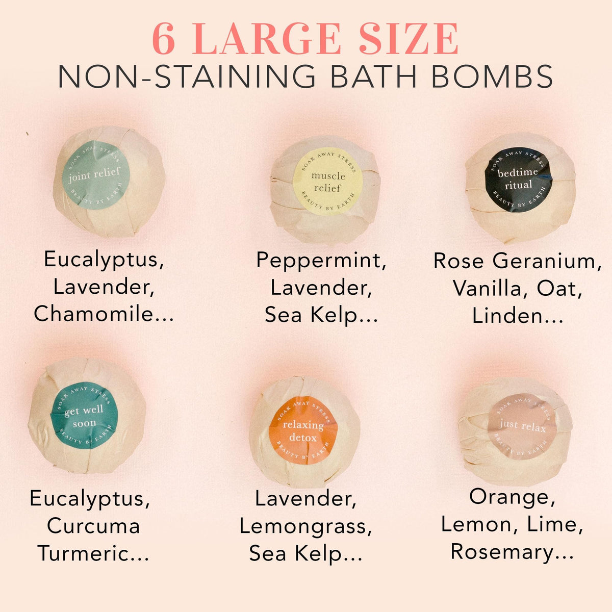Beauty By Earth authentic USA imported spa bath bombs set