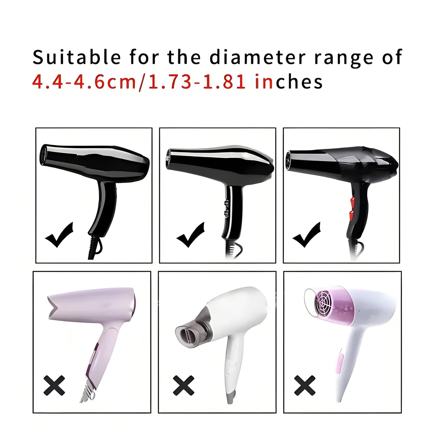 Side profile of Sewroro hair dryer comb attachment